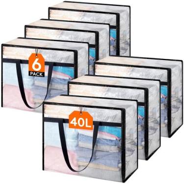 Imagem de Sacos de Armazenamento Lifewit 6 Unidades Transparentes Dobráveis 40L