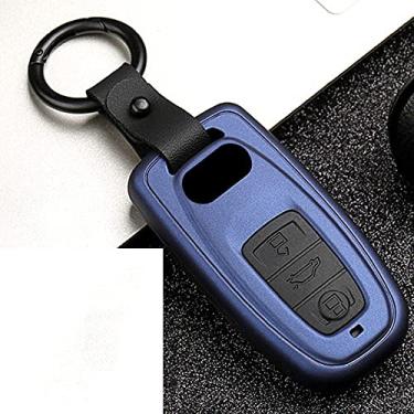 Imagem de YJADHU Tampa do estojo da chave do carro remoto para carro, adequado para Audi A1 A3 8P 8V 8L A4 B6 B7 B8 A5 8T A6 C5 C6 C7 A7 4G A8 4E D3 D4 TT 8N 8J MK1 MK2, A Azul