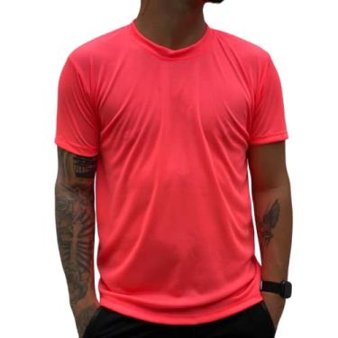 Imagem de Camiseta Dry Fit Treino Masculina Academia Musculação Corrida 100% Poliéster (GG, Salmão)