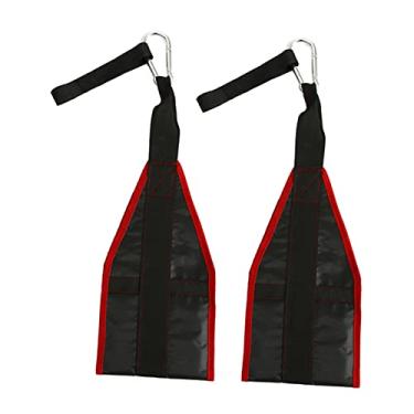 Imagem de Fancyes Correias abdominais de fitness Barra de articulação Correias de levantamento abdominal para exercícios domésticos , vermelho preto