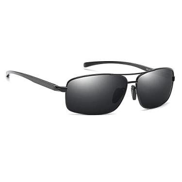 Imagem de Óculos De Sol Masculino Feminino Quadrado Polarizado Proteção UV400 Esportivo Alumínio Original W2458