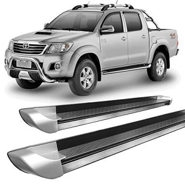 Imagem de Estribo Hilux 2005 a 2015 Chapa Personalizado Prata C/D