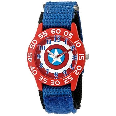 Imagem de Marvel Relógio infantil com pulseira de nylon de quartzo analógico Time Teacher, Azul