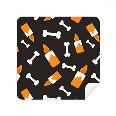 Imagem de Vela Bone Halloween Hallowmas tecido de camurça para limpeza de tela, pacote com 2