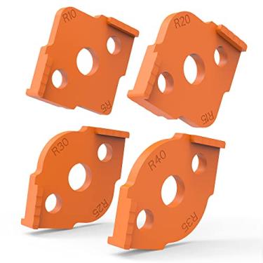 Imagem de Modelos de roteador Radius Jig Modelos de roteamento de raio de canto, cola de processamento de alta dureza ABS + CNC, modelos de fresa de cantos arredondados de roteamento, R5 R10 R15 R20 R25 R30 R35 R40 (1 conjunto de 4 pacotes)