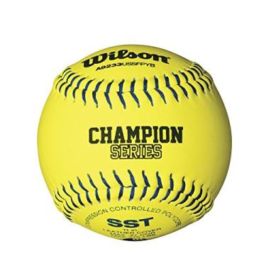 Imagem de Bola de couro Wilson USSSA Series (1 dúzia), amarelo óptico, 28 cm