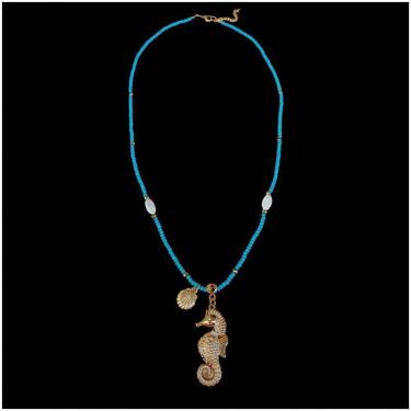 Imagem de Colar Cristal Azul Cavalo Marinho