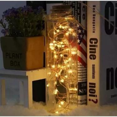Imagem de 5 Fio De Fada Led 3 Metros Arame Decoração Natal Cobre Pilha