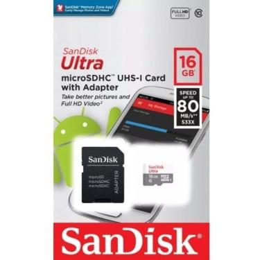Imagem de Cartão de Memória 16gb Micro Sd Ultra 80mbs Classe10 Sandisk