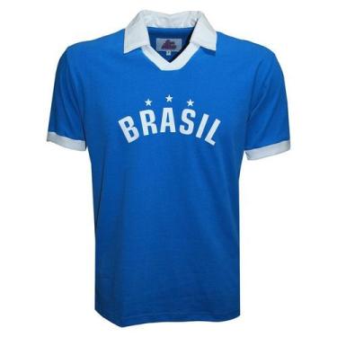 Imagem de Camisa Brasil Polo Estrelas Liga Retrô  Azul Royal M