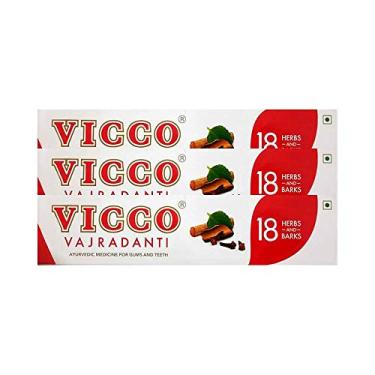 Imagem de Vicco Pasta de dente Vajradanti - 200 g (pacote com 3)