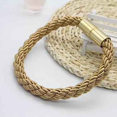 Imagem de Cinta de cortina Acessórios decorativos Cinta de janela Suporte de fivela de cortina magnética Acessório de grampos de amarração, cáqui, 2 peças