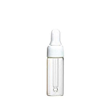 Imagem de Frascos recarregáveis de vidro transparente de 5 ml de frascos de óleo essencial para os olhos, frascos para perfume, cosméticos, líquidos, aromaterapia, loção, recipientes para armazenamento de amostras com dispenser de conta-gotas, tampa de parafuso branca