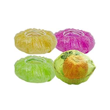 Imagem de Capas de comida elástica, coberturas de plástico coloridas reutilizáveis para placa de prato para piquenique familiar ao ar livre, 3 tamanhos diferentes (96 peças)