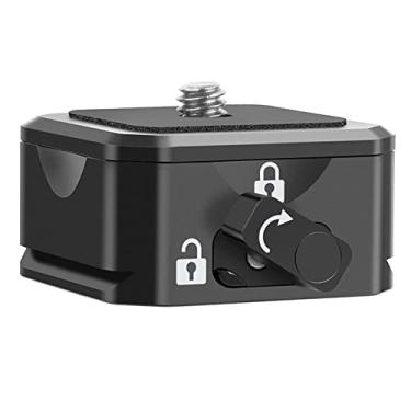 Imagem de MOOKEENONE Câmera DSLR SLR com placa de bloqueio dupla para adaptador de tripé para câmera 49 x 38 x 26,5 mm