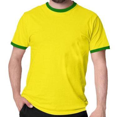 Imagem de Camiseta Brasil Verde Amarelo Lisa Copa Camisa Blusa - Mago Das Camisa