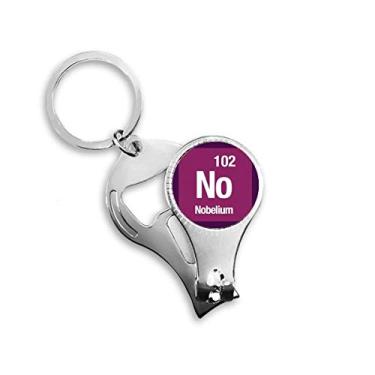 Imagem de NO Nobelium Elemento Químico Chem Nail Nipper Ring Chaveiro Abridor de Garrafas Cortador