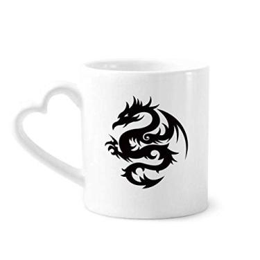 Imagem de Caneca com contorno de grão de arte de dragão em cerâmica copo de coração de vidro
