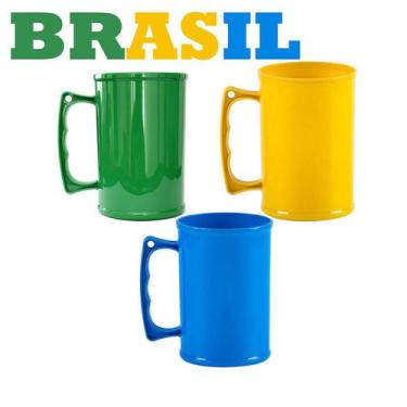 Imagem de Kit 30 Caneca De Chopp Copa Do Mundo Brasil Acrílica - Qualyplas