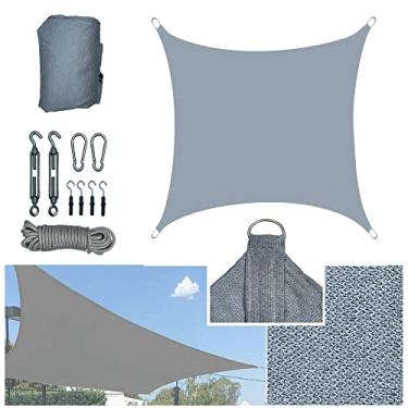 Imagem de Tela Toldo Sombreamento Solar 6x4m Cinza Com Kit Instalação Proteção Garagens Quintais Lazer Permeável