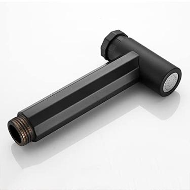 Imagem de LIDON Bidê de vaso sanitário pulverizador de fraldas de pano preto para pulverizador de vaso sanitário pulverizador de aço inoxidável cabeça de chuveiro de banheiro preto para limpeza de higiene pessoal, preto B (cor: preto B)