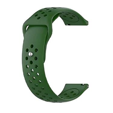 Imagem de Pulseiras esportivas NSmart Smartwatch 22mm ou 20mm compatível com Samsung Galaxy Watch 3 45mm - 41mm - Galaxy Watch 46mm - Gear S3 Frontier - Amazfit GTR 2 / GTR 3 / GTS / GTS 2 / GTS 3 / GTS mini - Stratos 2 / Stratos 3 - Pace - Hawei GT - Nandos_Store (20mm, Verde Militar)