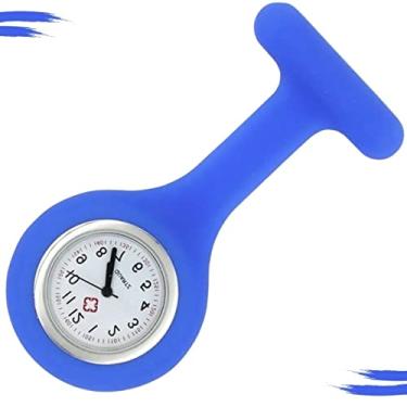 Imagem de Relógio Lapela Para Jaleco Médico De Silicone Bolso (Azul)