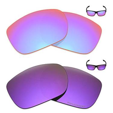 Imagem de Mryok+ 2 pares de lentes polarizadas de substituição para óculos de sol Oakley Two Face – Rosa cobalto/roxo plasma