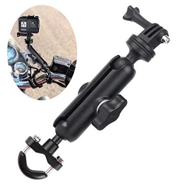 Imagem de KARUIZI Suporte de câmera de motocicleta 360° Suporte de montagem de guidão 1/4 suporte de metal para GoPro Hero9/8/7/6/5/4/3+ acessórios de câmeras de ação (Cool Ballhead Arm Super Clamp Mount Multi)