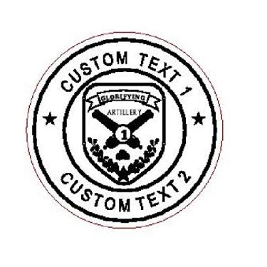 Imagem de Carimbo personalizado "Army Design Gunners" redondo autotintado