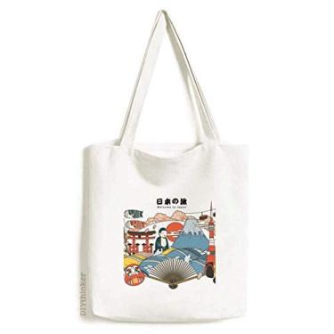 Imagem de Bolsa de lona com recomendação de viagem japonesa bolsa de compras casual