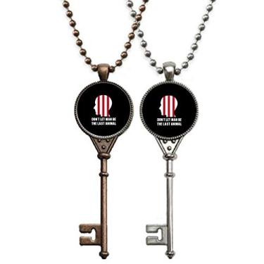 Imagem de OFFbb-USA Colar Dont Let Man Be The Last Animal Chaveiro Pingente Joias Decoração de Casal