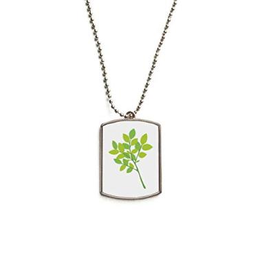 Imagem de DIYthinker Colar com pingente de etiqueta de cachorro de aço inoxidável verde com galhos fracos