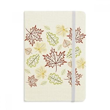 Imagem de Caderno com estampa de folhas do dia de Ação de Graças, capa dura de tecido oficial diário clássico