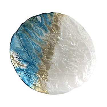 Imagem de Centro de mesa Deep Sea em vidro L27xP23xA2cm cor azul e perola