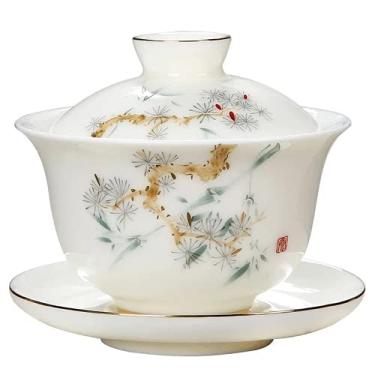 Imagem de PAYNAN Creative Gaiwan Tureen xícara de chá de cerâmica pires xícara de chá Kung Fu Teaset Decoração de casa