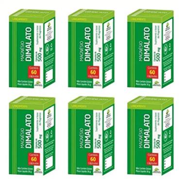 Imagem de Magnésio Dimalato 60 Caps De 500mg - 6 Potes - Medinal