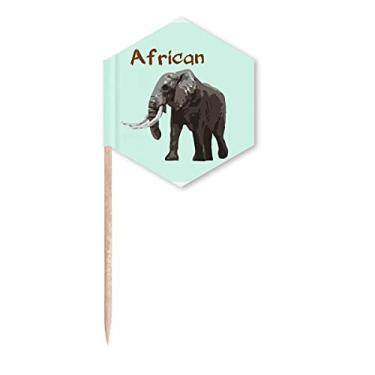 Imagem de Bandeiras de palitos de elefante sugador da África da Ásia, palitos de cupcake, festa comemoração
