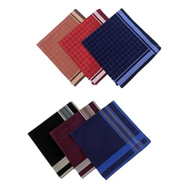 Imagem de Generic 6 Peças Lenço Masculino Cores Sortidas Macio 40 Cm X 40 Cm Bolso