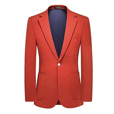 Imagem de Terno masculino blazer jaqueta, smoking slim fit, vestido de um botão, casaco esportivo de negócios para festa, vermelho, 4GG (58)