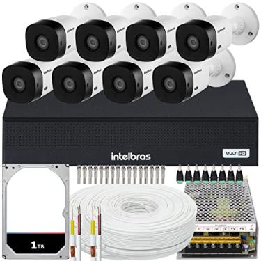 Imagem de Kit 8 cameras seguranca Intelbras Full DVR 8Ch 1TB 200m cabo
