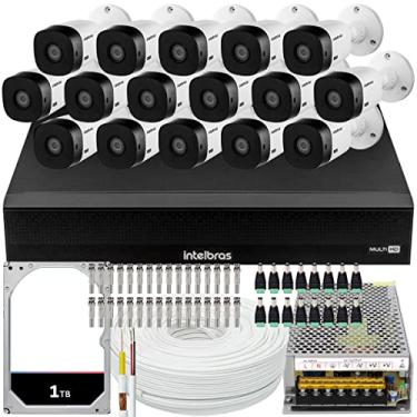 Imagem de Kit CFTV 16 Cameras Segurança Intelbras DVR 1016-C HD 1Tera