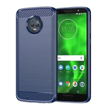 Imagem de Capa para celular Motorola Moto G6 Plus 5.9" capa macia anti-queda com case borda elástica -Azul