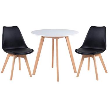 Imagem de Mesa de jantar redonda 80 cm + 2 cadeiras Leda