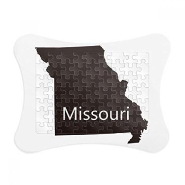 Imagem de Moldura de quebra-cabeça com contorno do mapa dos EUA Missouri America enfeite de quebra-cabeça