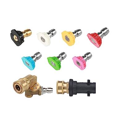 Imagem de Ｂｅｓｇａ Kits de Adaptadores de Lavagem de Pressão 1/4 "conector Rápido Acessórios Duráveis Profissionais Práticos, 7 ângulos 7 bicos, Tamanho real