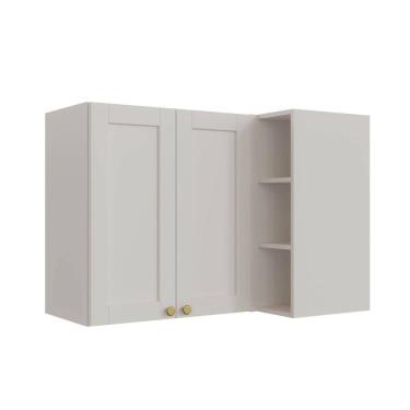 Imagem de Armário Aéreo de Canto Reto 2 Portas 3 Nichos Arizona Cabecasa Madeiramadeira Branco