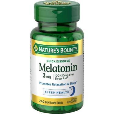 Imagem de Vitamina Melaton 3Mg 240 Tabletes Nature's Bounty Importado Original E