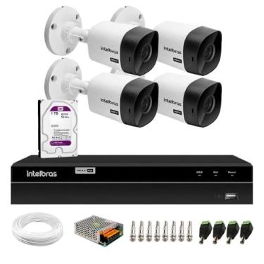 Imagem de Kit 4 Câmeras Bullet Vhc 1120 B Hdcvi Hd 720p Ip66 Visão Noturna 20m Intelbras + Dvr Mhdx 1204 com 4 Canais Multi Hd Intelbras + Hd 1tb Purple