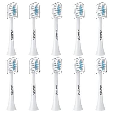 Imagem de MRYUESG Cabeças de substituição compatíveis com Philips Sonicare pacote com 10, MRYUESG cabeça de escova de dentes elétrica para Phillips, branco e azul